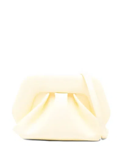 Themoirè Clutch Bag Structured Shape Pleated Design In Yellow