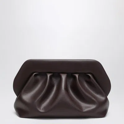 Themoirè Medium Bios Clutch Ebony In Brown