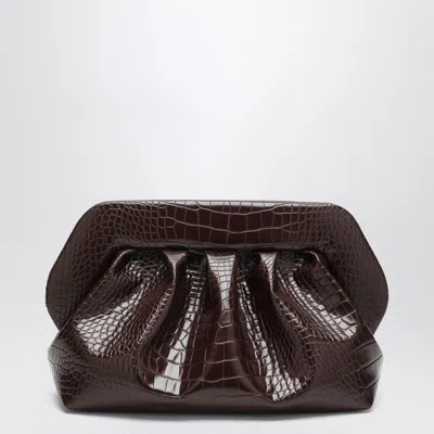 THEMOIRÈ THEMOIRÈ  MEDIUM BIOS CLUTCH EBONY CROCODILE EFFECT