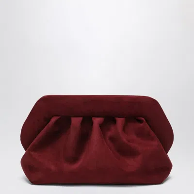 Themoirè Medium Bios Clutch Plum Suede Effect