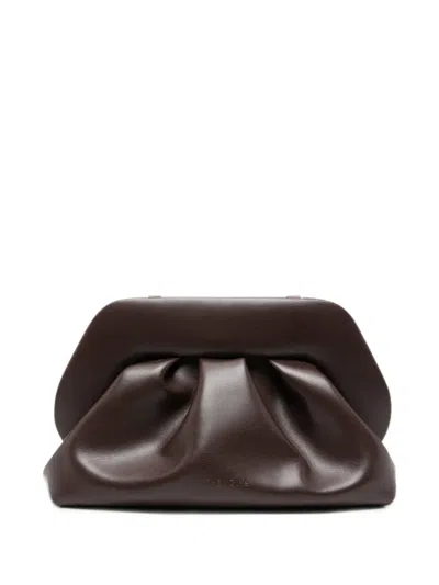 Themoirè Medium Bios Ruched Clutch Bag In White