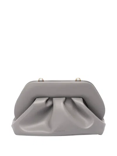 Themoirè Medium Bios Ruched Clutch Bag In Gray