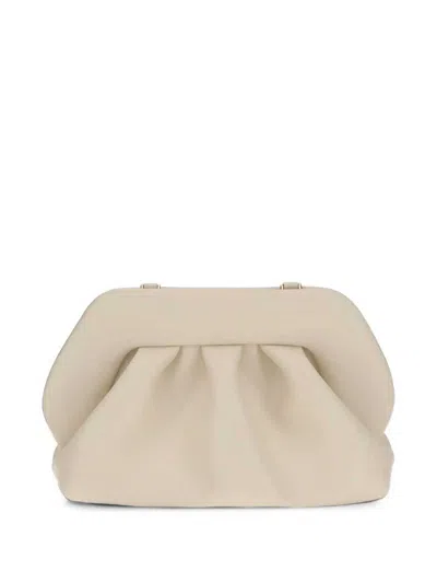 Themoire' Medium Bios Ruched Clutch In Nude & Neutrals