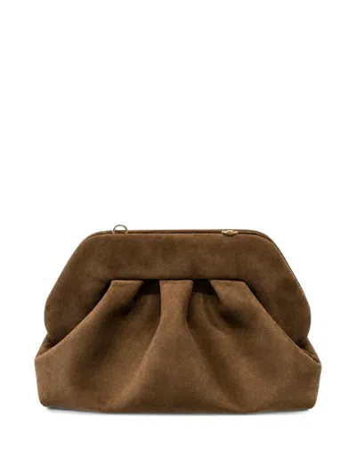 Themoirè Medium Bios Ruched Crossbody Bag In Brown