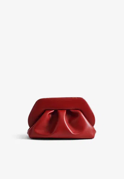 Themoirè Medium Bios Vegan Leather Clutch Bag In Red