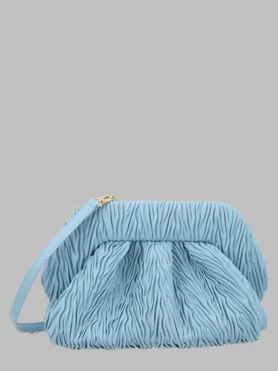 Themoirè Medium Gathered Clutch Bag In Baby Blue
