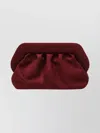 Themoirè Medium Pleated Rectangular Clutch Bag In Burgundy