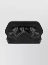 Themoirè Medium Pleated Rectangular Clutch Bag In Black