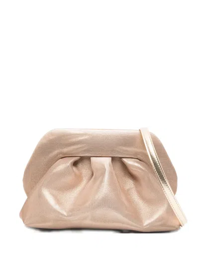 Themoirè Medium Ruched Beach Bag In Gold