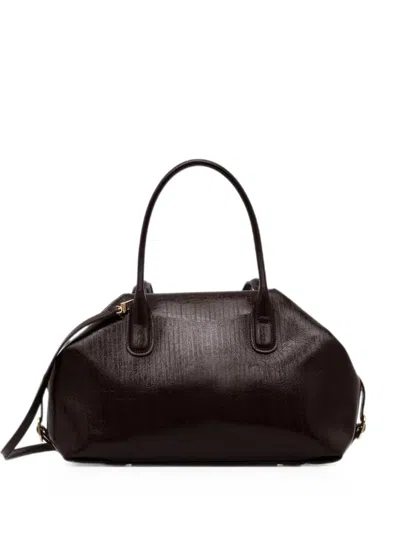 Themoirè Medium Talia Trunk Crinkled-effect Tote Bag In Brown