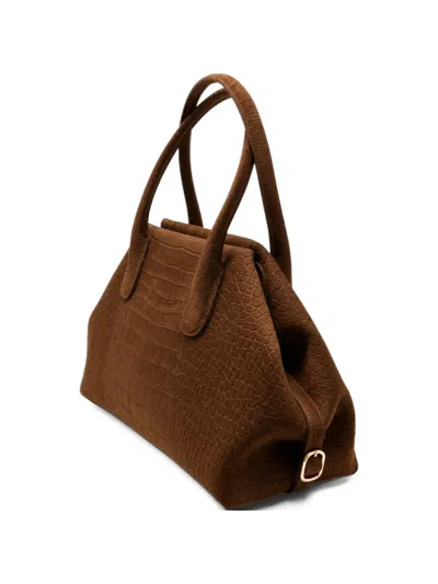 Themoirè Medium Talia Trunk Croc-effect Tote Bag In Pink