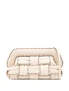 Themoirè Medium Woven Clutch Shoulder Strap In Neutral