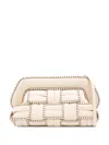 Themoirè Medium Woven Clutch Shoulder Strap In Neutral