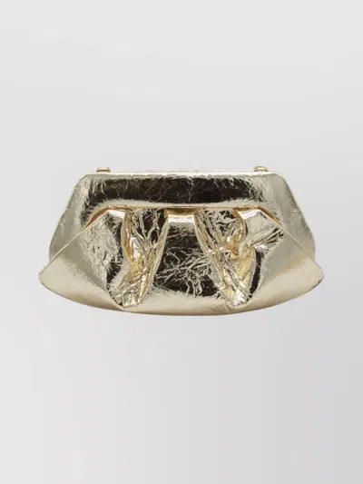 Themoirè Metallic Clutch Bag Shoulder Strap
