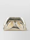 Themoirè Metallic Folded Clutch Detachable Strap