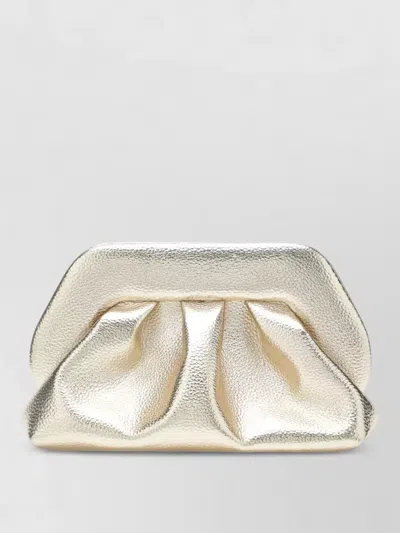 Themoirè Metallic Pleated Clutch Bag Structured Shape