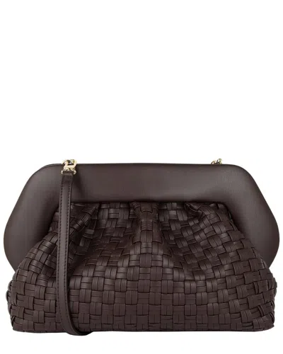 Themoirè Micro Bios Weaved Clutch In Brown