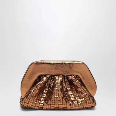 THEMOIRÈ THEMOIRÈ  MICRO WOVEN BRONZE LAMINATE CLUTCH TIA
