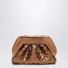Themoirè Micro Woven Bronze Laminate Clutch Tia In Metallic
