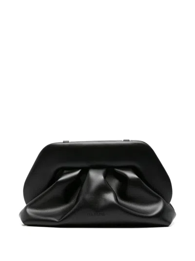 Themoire' Mini Clutch Handbag With Removable Shoulder Strap And Magnetic Closure In Black