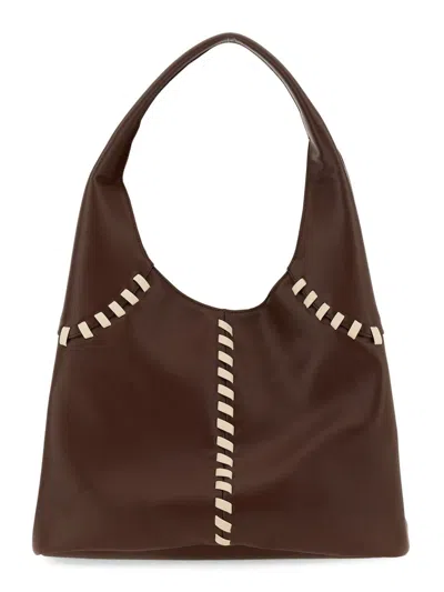 Themoirè Mini Lace Shoulder Handbag In Brown