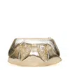 Themoirè Mirror Gold Clutch Medium In Gold