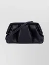 Themoirè Modern Pleated Shoulder Bag Detachable Strap In Black