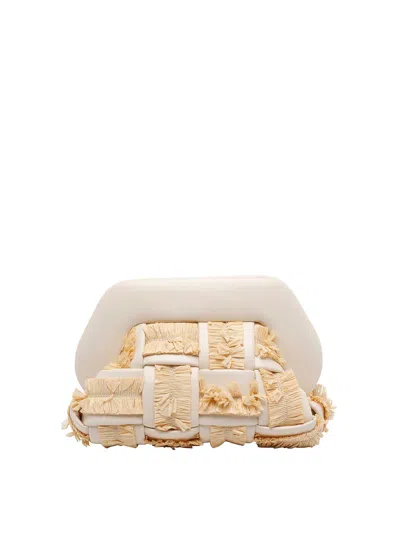 Themoirè Natural Small Bios Handbag In White