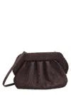 Themoirè Neutral Ruched Wavy Pattern Handbag In Brown