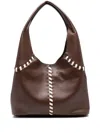 Themoirè Ninfa Whipstitch Shoulder Bag In 褐色