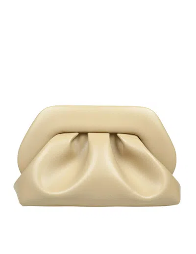 Themoirè Olive Vegan Fabric Clutch Bag In Green