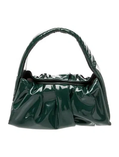 Pre-owned Themoirè Patent Leather Top Handle Bag In Green