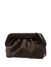 Themoirè Pleated Clutch Bag In Brown