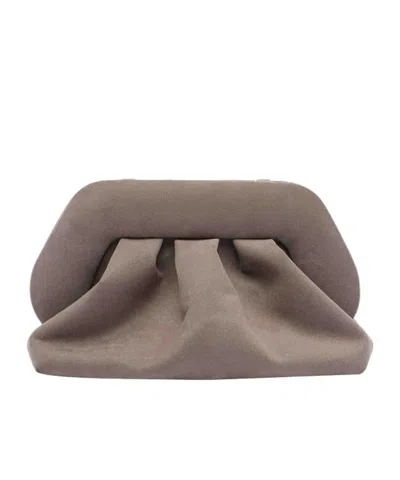 Themoirè Pleated Clutch Bag In Gray
