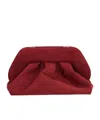Themoirè Pleated Clutch Bag In Red