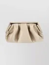 Themoirè Pleated Clutch Bag Top Handle In Neutral