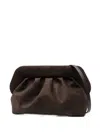 Themoirè Pleated Clutch Bag In Brown