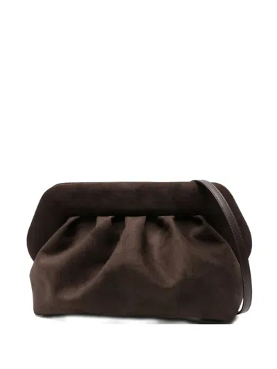 Themoirè Pleated Clutch In Brown