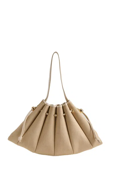 Themoirè Pleated Design Calipso Straw Bag