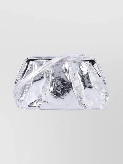 THEMOIRÈ PLEATED METALLIC CLUTCH SHOULDER STRAP