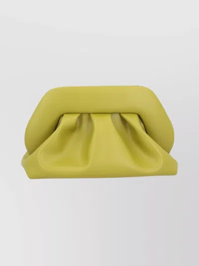 Themoirè Pleated Rectangular Clutch Bag Frame In Yellow