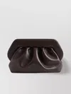 Themoirè Pleated Rectangular Clutch In Vegan Pu