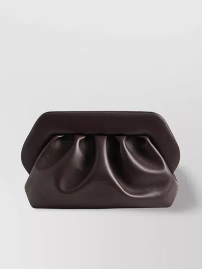 Themoirè Pleated Rectangular Clutch In Vegan Pu