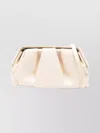 Themoirè Pleated Rectangular Clutch Top Handle In Neutral