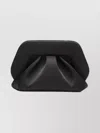 Themoirè Pleated Rectangular Soft Structure Clutch Bag In Black