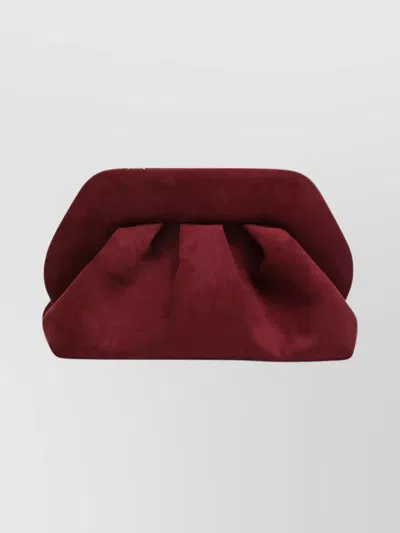 THEMOIRÈ PLEATED RECTANGULAR SUEDE CLUTCH BAG