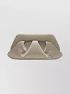 Themoirè Pleated Satin Clutch Bag Emera In Neutral
