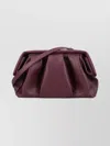 Themoirè Pleated Shoulder Strap Structured Clutch Bag In Purple