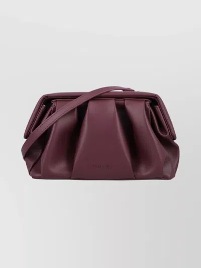 Themoirè Pleated Shoulder Strap Structured Clutch Bag In Purple
