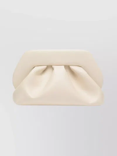 Themoirè Pleated Soft Finish Structured Clutch Bag In Neutral